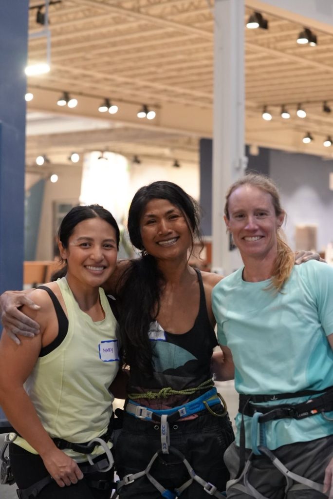 3 Women's Lead Club members posing for portrait at the gym.