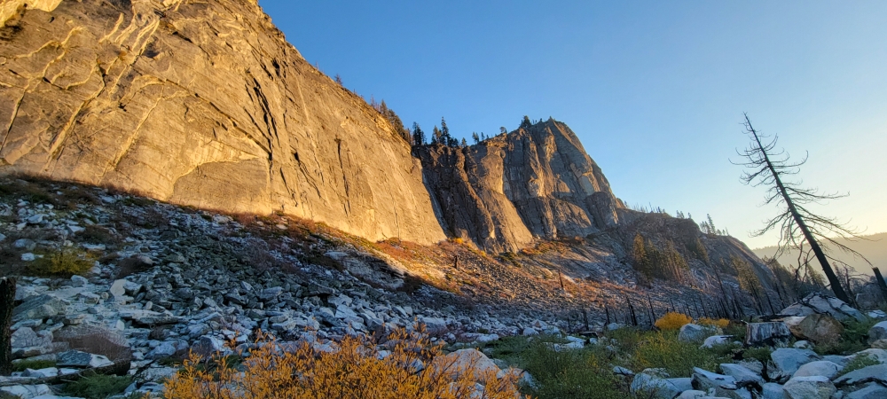 Landscape of rock face.